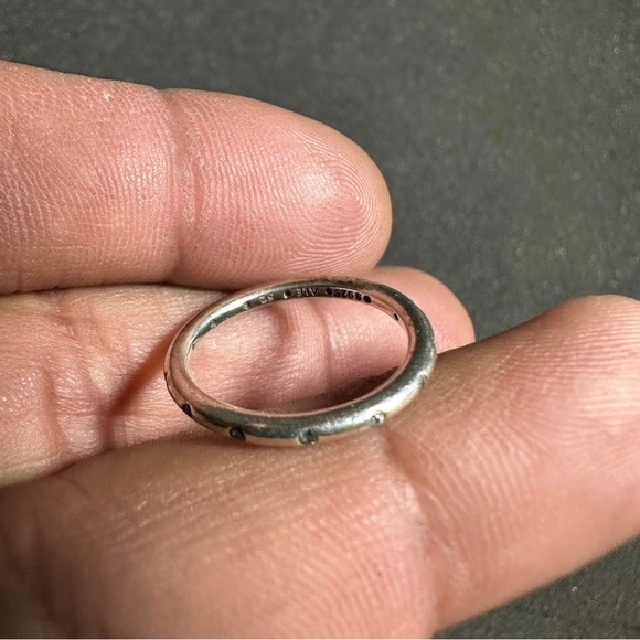 Pandora Simple Sparkling Droplets Sterling Band Ring Size 6 Stamped ALE S 925 52 - Picture 3 of 7